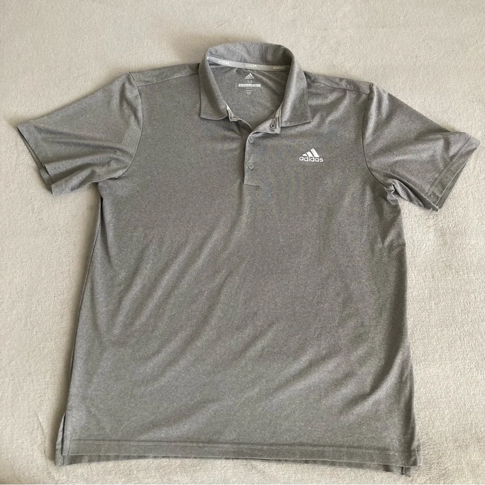 3/$35 ADIDAS gray golf shirt